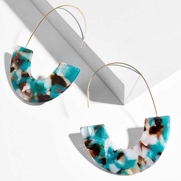 Boho 🎅Fashion Multicolored Resin Hoop Earrings - Picture 4 of 4